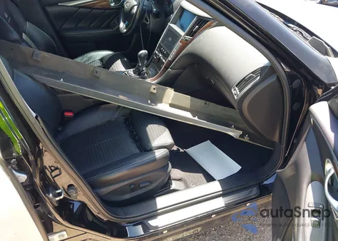 2014 Infiniti Q50 Hybrid Sport z USA, uszkodzony, nr VIN JN1AV7APXEM691910